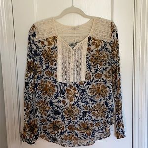 Lucky Brand Floral Long Sleeved Blouse